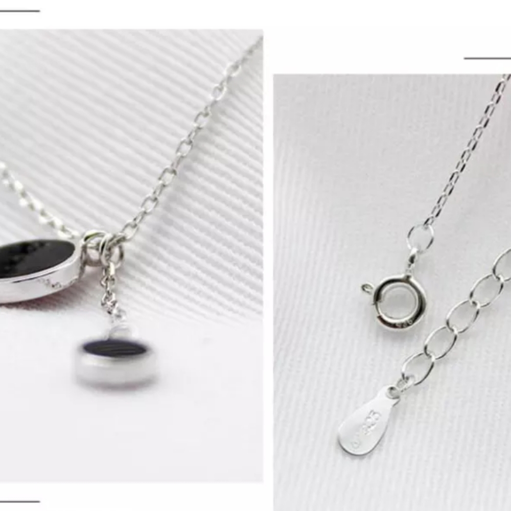 NEW 925 Silver & Black Coin Lariat Choker Necklace - Picture 6 of 8